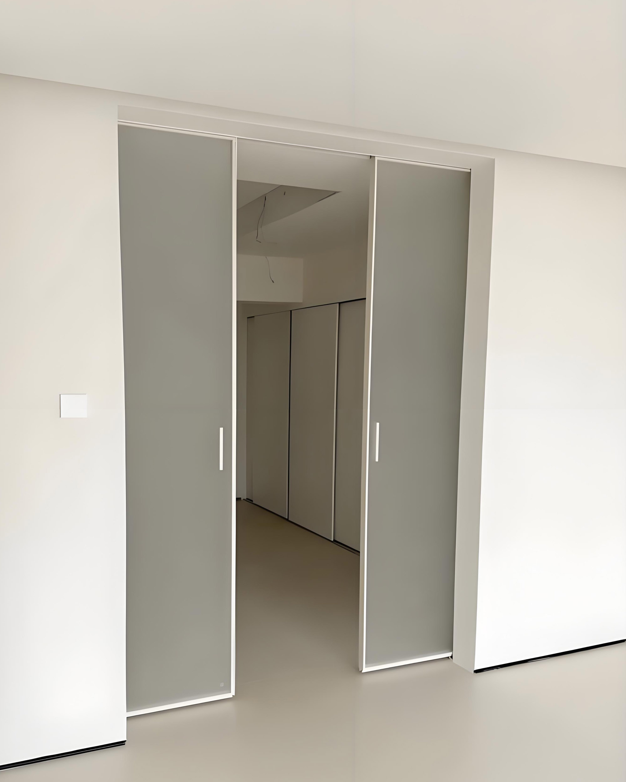White narrow edge indoor invisible sliding pocket door White narrow edge indoor invisible sliding pocket door