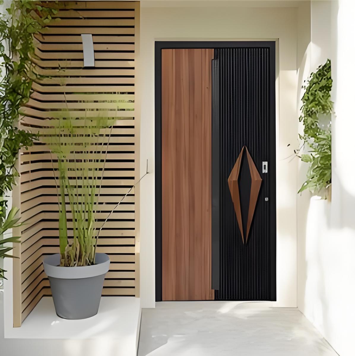 High-end transfer-printed wood-grain cast aluminum entry doors