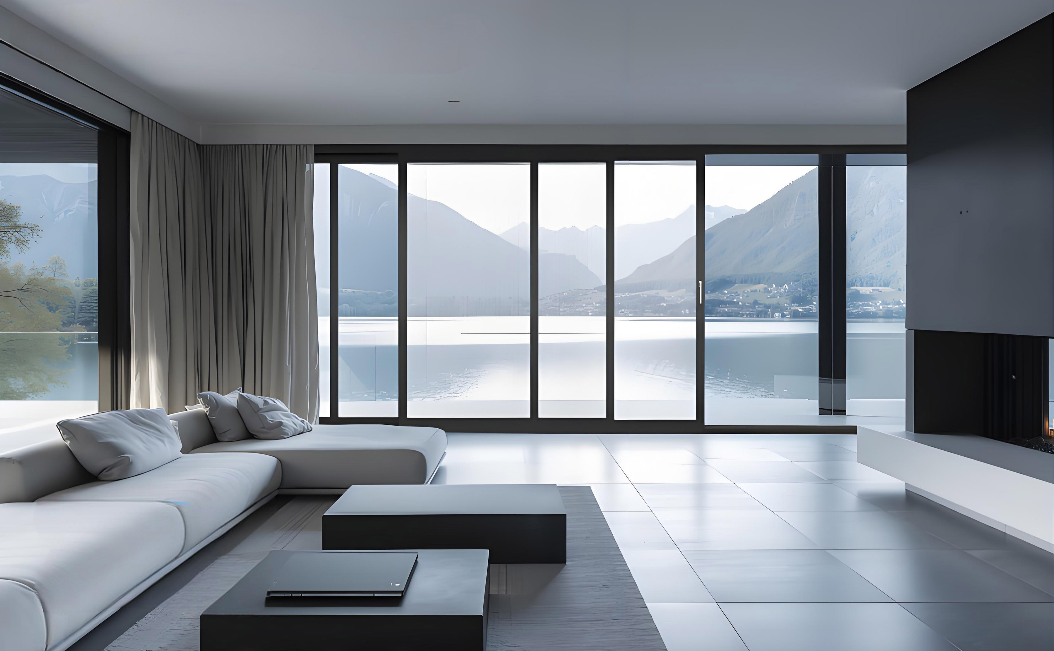 High end villa narrow edge lifting sliding door