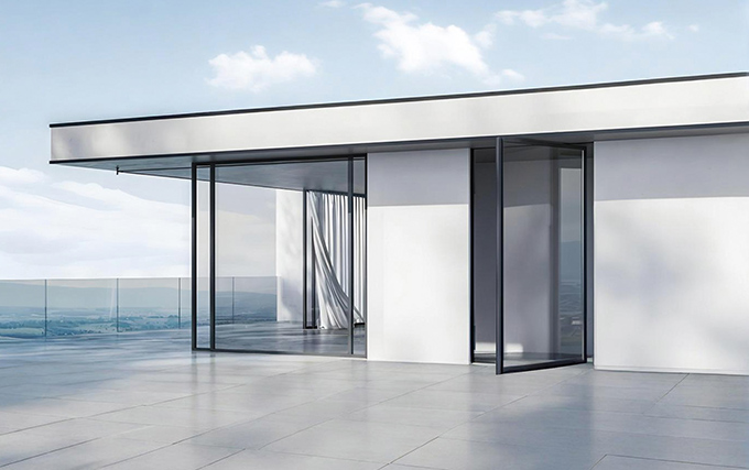PD104 Bespoke Bronze-Finish Aluminum Pivot Doors