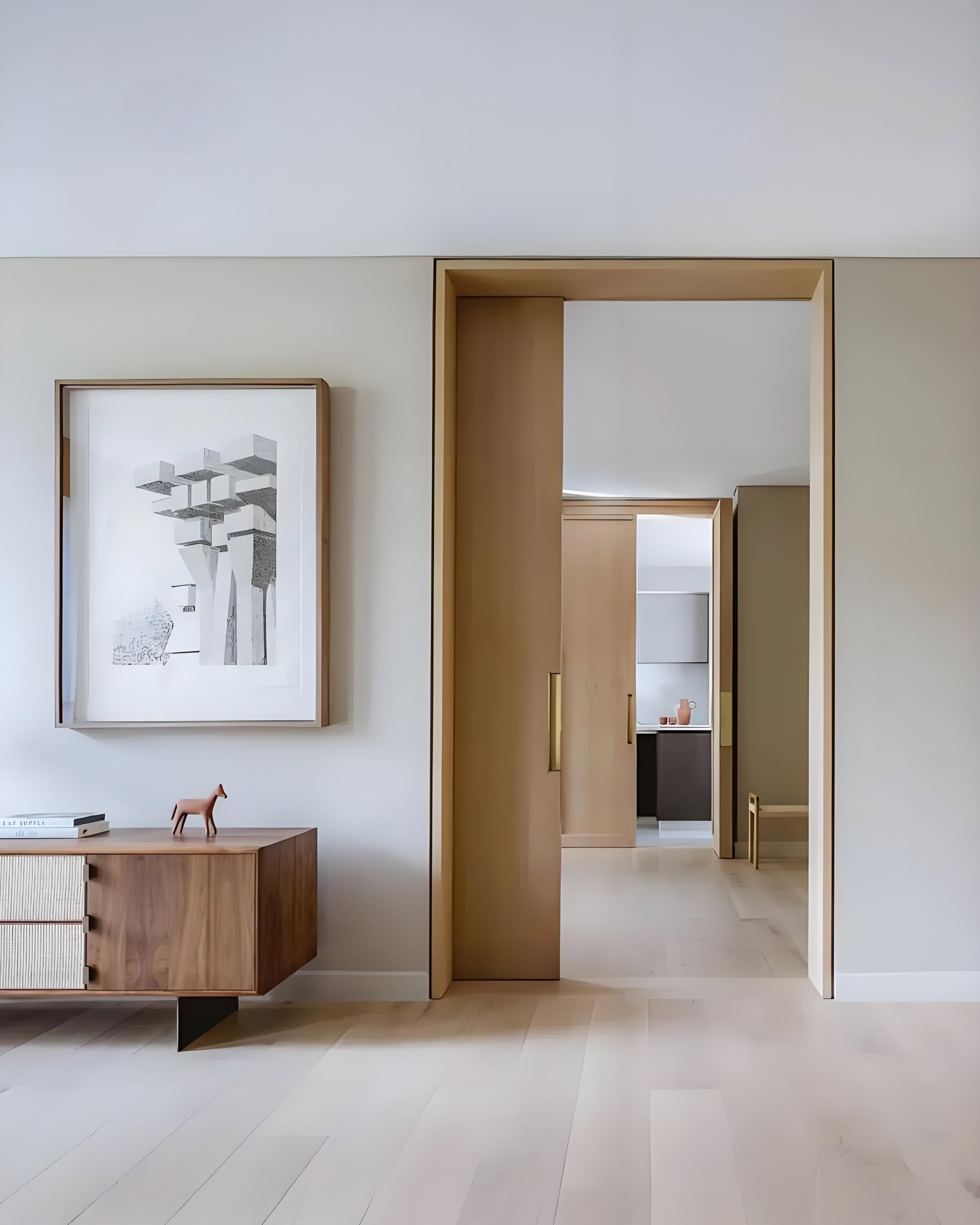 High end villa wooden invisible sliding pocket door