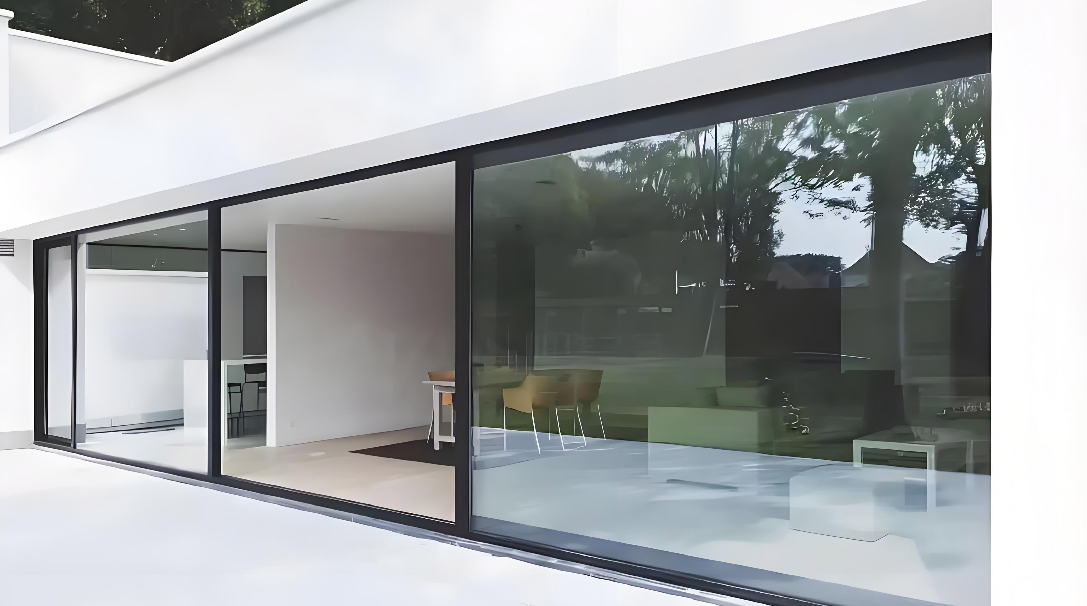 Black narrow edge wide view panoramic door