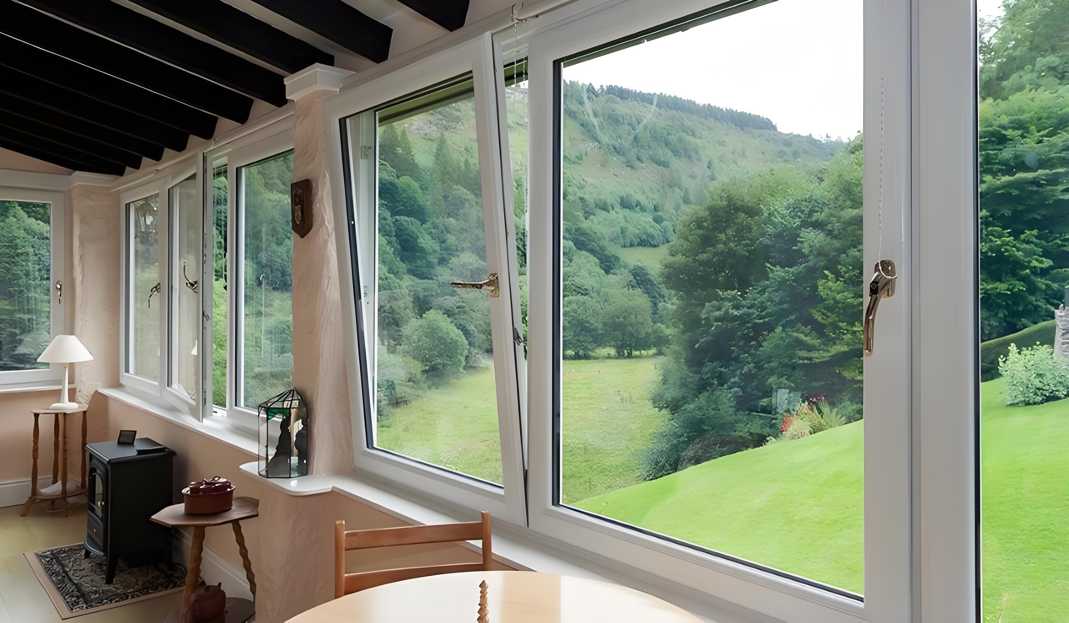 European-style white tilt and turn window