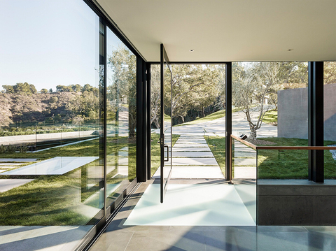 PD104 Bespoke Bronze-Finish Aluminum Pivot Doors